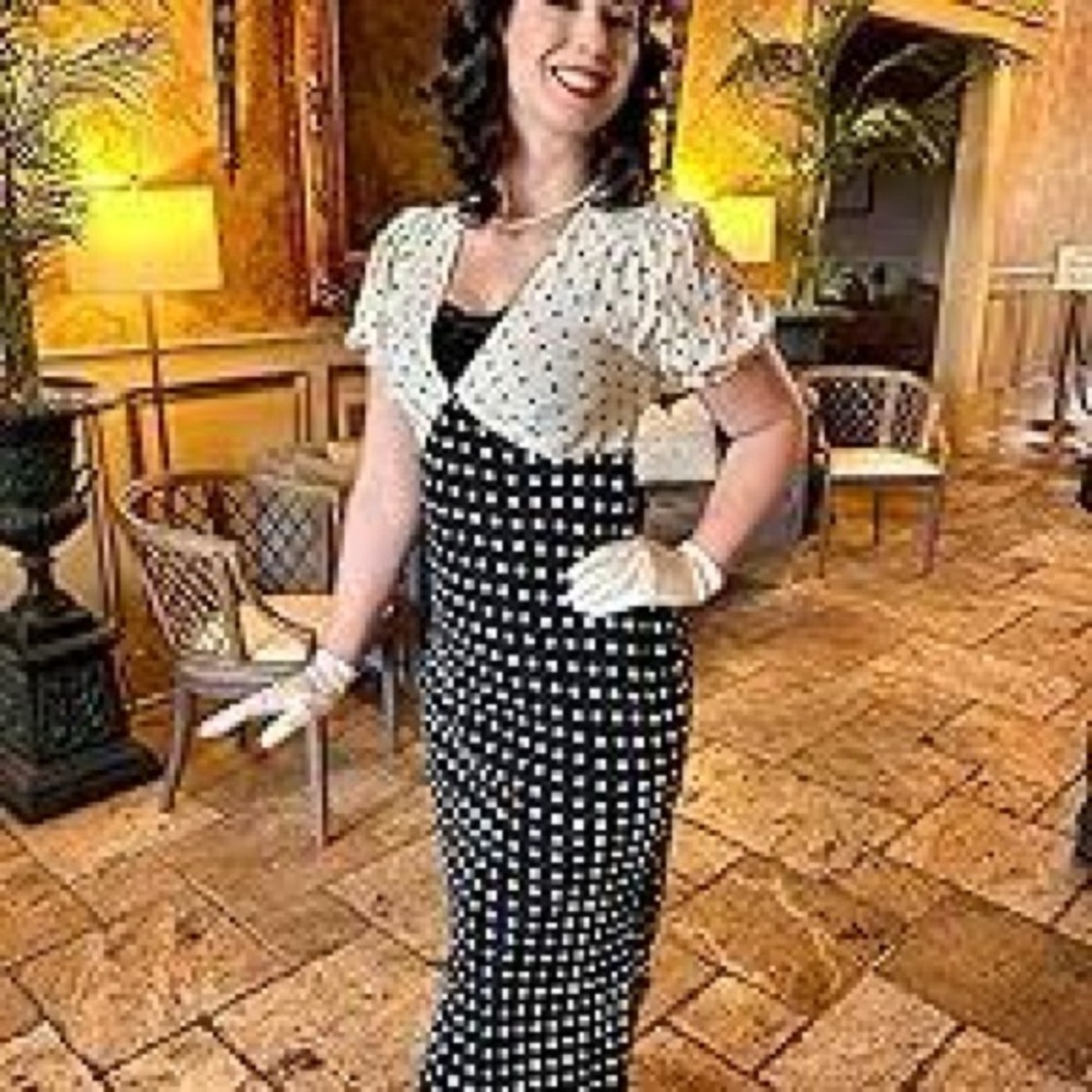 NWOT A new day Black and White Polka Dot Midi Dress